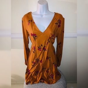 Wild fable floral retro boho hippie dress small
